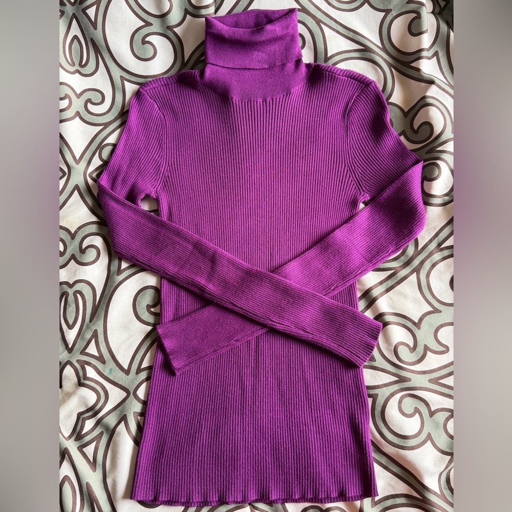 Nine West Vibrant Purple Turtleneck Sweater